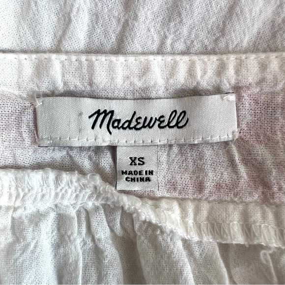 MADEWELL Embroidered Sandblossom Top White Square Neck Size XS - Picture 8 of 11